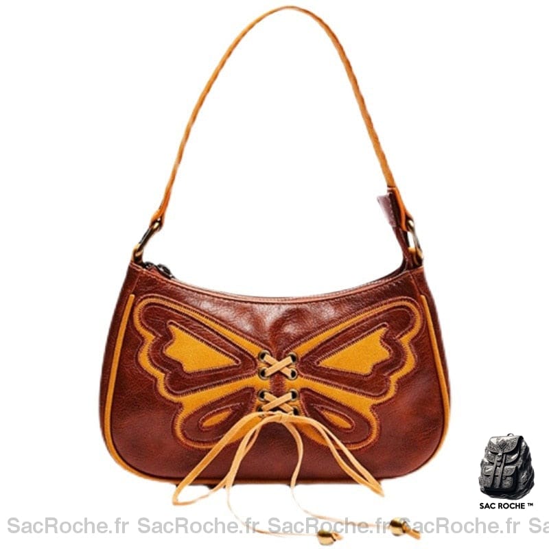 Sac Main Cuir Vintage Papillon Sac À Main Femme