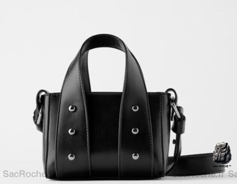 Sac Main Femme Cuir Noir À