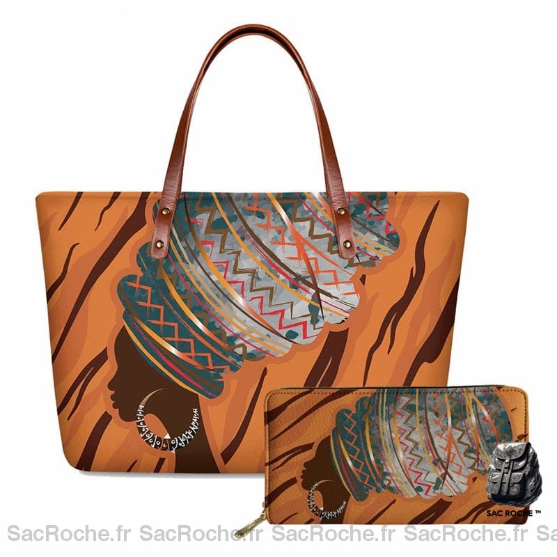 Sac Main Motif Femme Africaine À