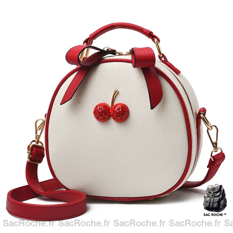 Sac Main Rond Cuir Petit Blanc À Main Femme