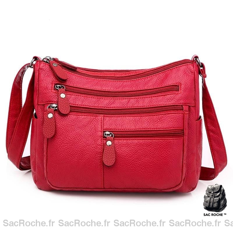 Sac Main Rouge Vif Rouge À Main Femme