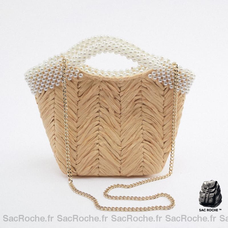 Sac Paille Perles Bandoulière Chaîne Petit Main Sac À Main Femme