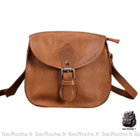 Besace cuir femme élégante - modèle Marron / 18.5 x 7.5 x 15cm - Sac Roche ™