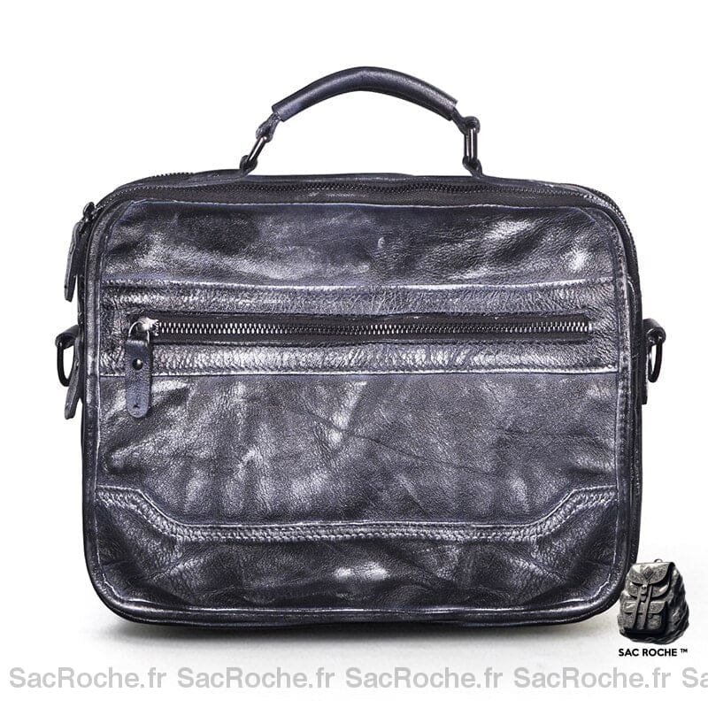 Besace Cuir Femme Vintage Noir / 29 X 21 8Cm Sac