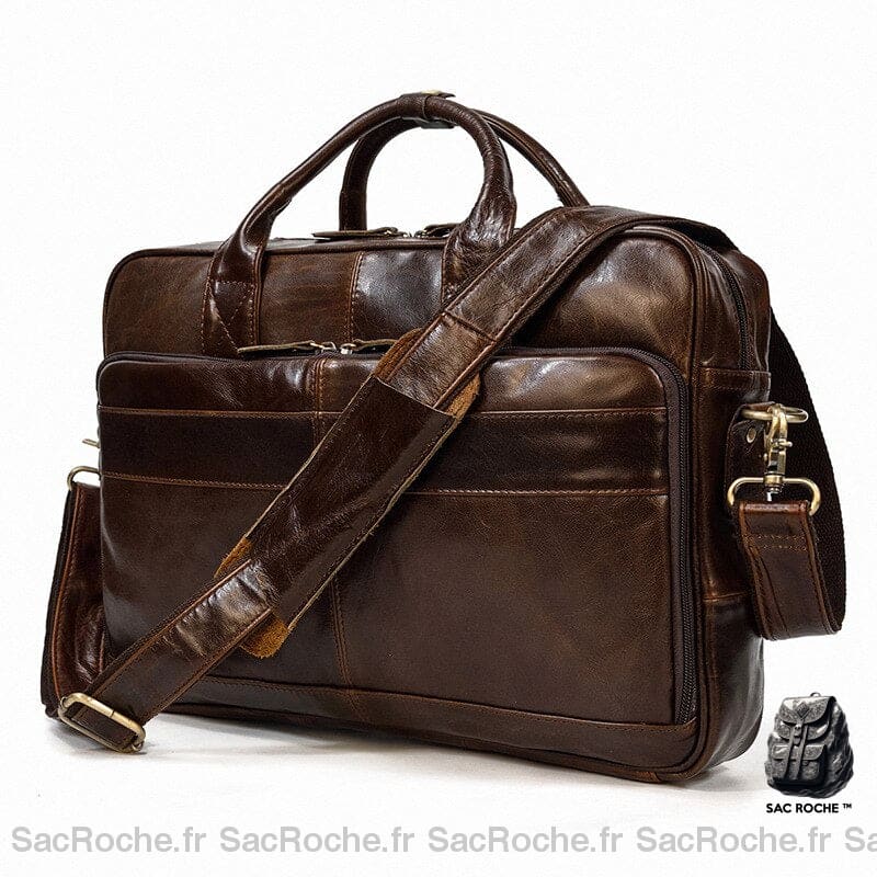 Besace Fem. Cartable Ordi. Café / 40X30X10Cm Sac Femme