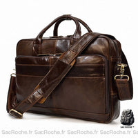 Besace Fem. Cartable Ordi. - modèle Café / 40x30x10cm - Sac Roche ™