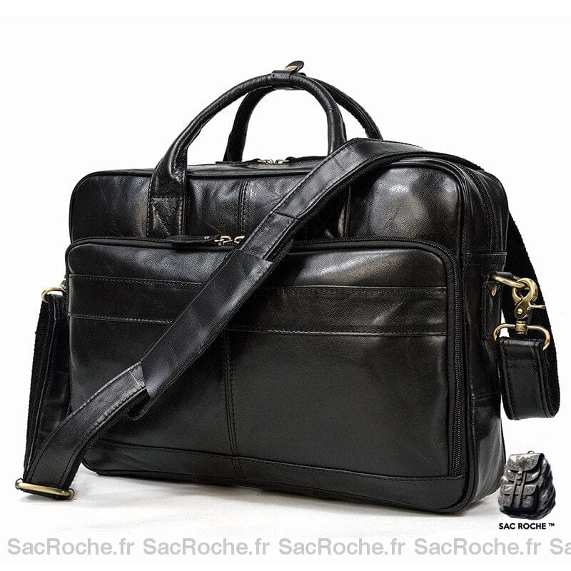 Besace Fem. Cartable Ordi. Noir / 40X30X10Cm Sac Femme