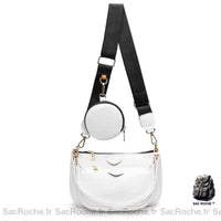 Besace Femme Cuir Compacte Rouge - modèle Blanc - Sac Roche ™