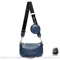 Besace Femme Cuir Compacte Rouge - modèle Bleu marine - Sac Roche ™