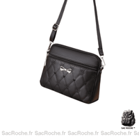 Besace Femme Économique - modèle Noir / 26x7x18cm - Sac Roche ™
