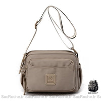Besace Femme Multipoche - modèle Kaki / 15 x 21 x 13cm - Sac Roche ™