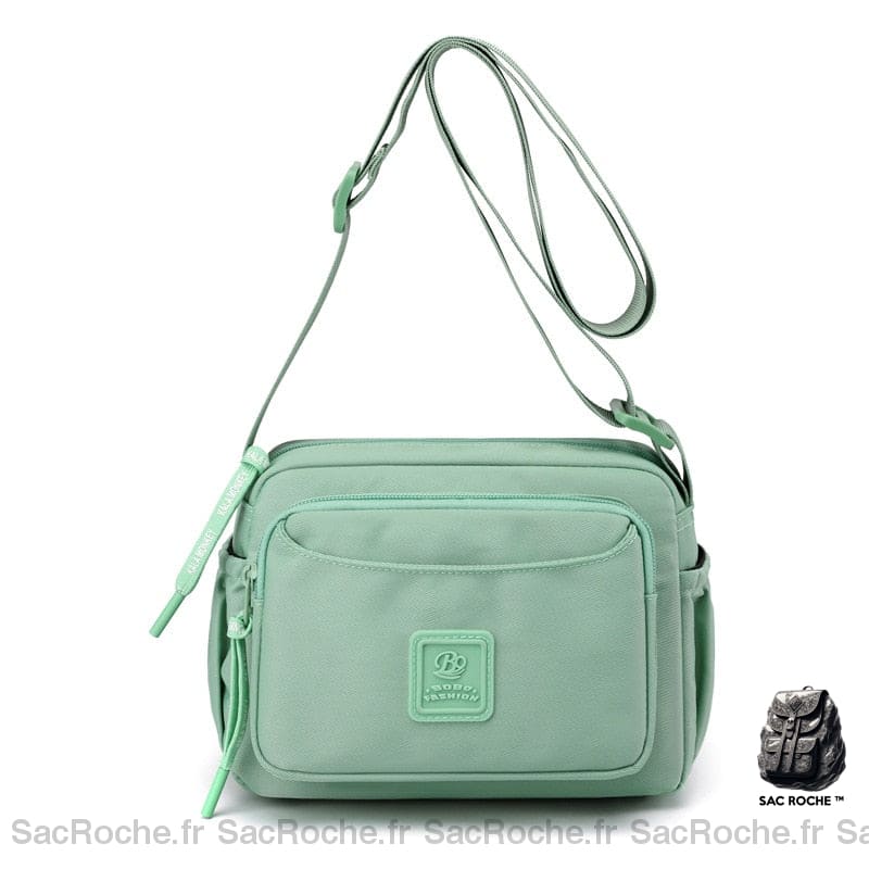Besace Femme Multipoche Vert Pastel / 15 X 21 13Cm Sac