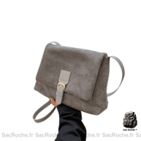 Besace Marron Femme - modèle Gris / 21x31x11cm - Sac Roche ™
