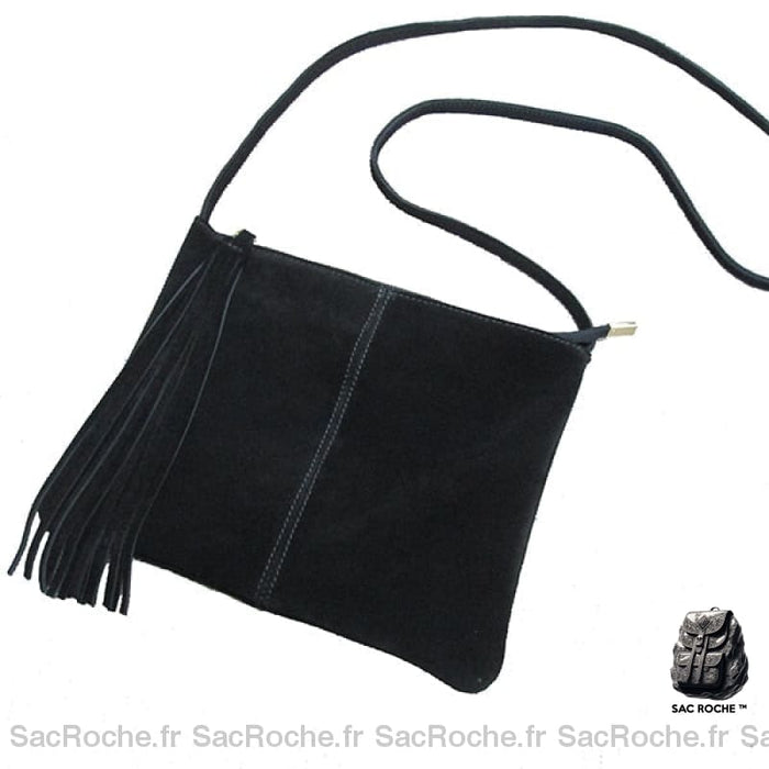 Besace Nubuck Femme - Nouveau Modèle Noir / 26.5 X 20 2Cm Sac