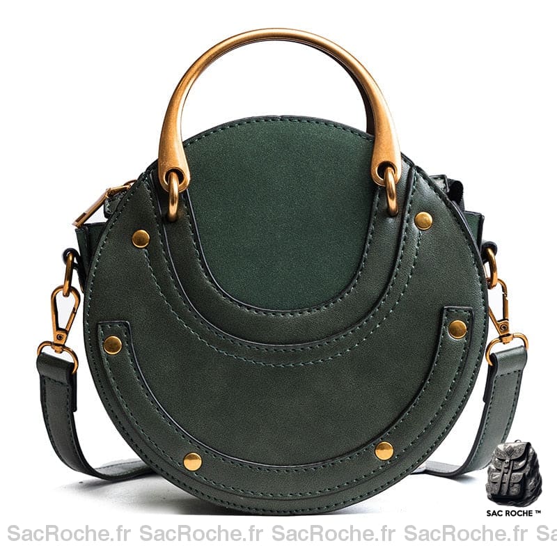 Besace Poignée Femme - Élégant Sac À Main Vert / 16X8X16 Cm