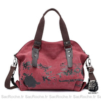 Besace Toile Femme Sac - modèle Rouge - Sac Roche ™