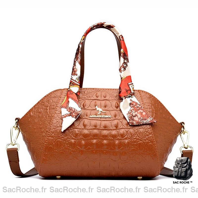 Besace Trapeze Femme En Cuir Jaune / 31 X 14 18Cm Sac Femme