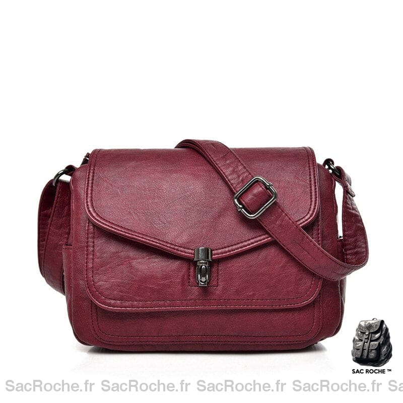 Besace Vintage Femme Élégante Et Chic Bordeaux Sac