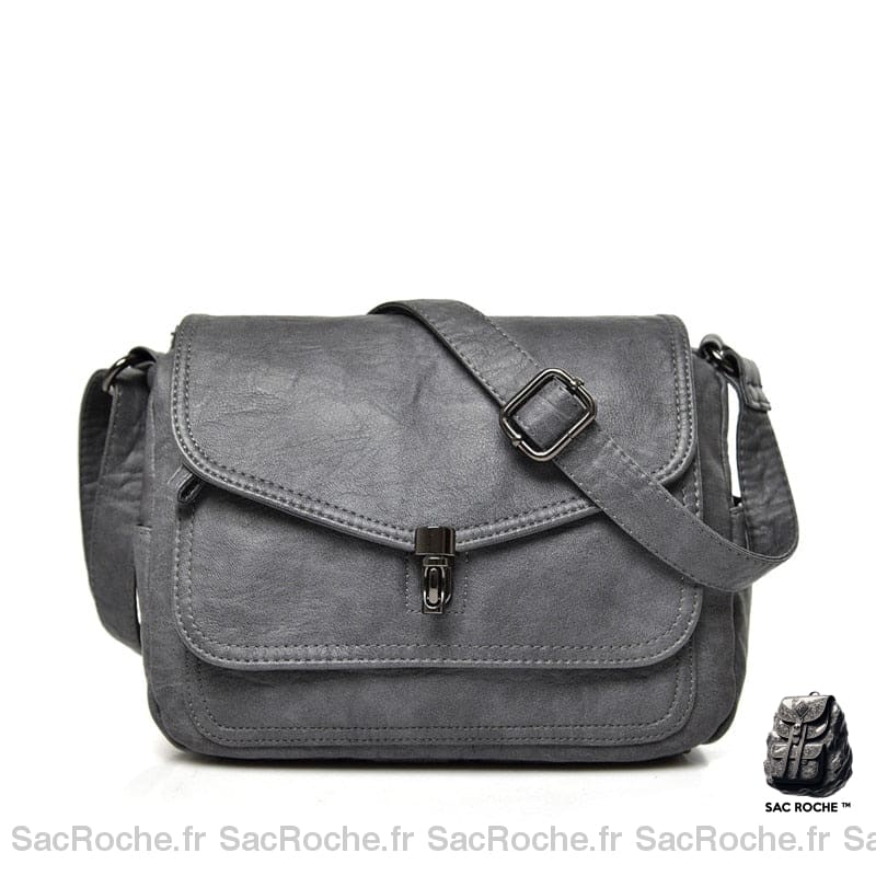 Besace Vintage Femme Élégante Et Chic Gris Sac