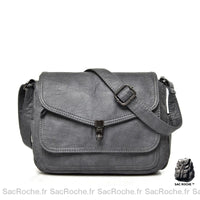 Besace Vintage Femme élégante et chic - modèle Gris - Sac Roche ™