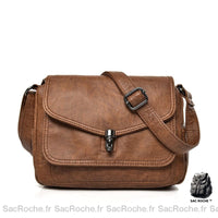 Besace Vintage Femme élégante et chic - modèle Marron - Sac Roche ™