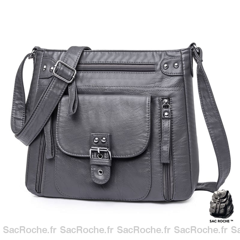 Besace Vintage Femme - Grande Taille Gris Sac À Main Femme