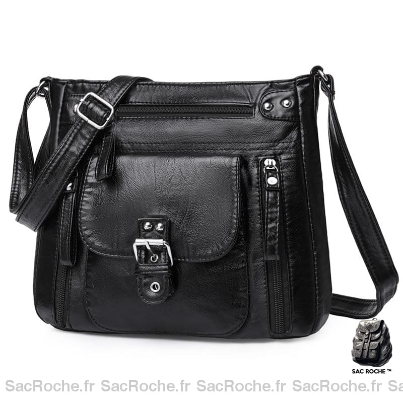 Besace Vintage Femme - Grande Taille Noir Sac À Main Femme