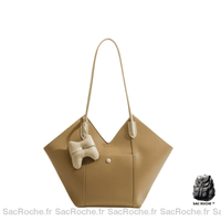 Cabas Cuir Femme Élégant - modèle Marron / 16x9x24cm - Sac Roche ™