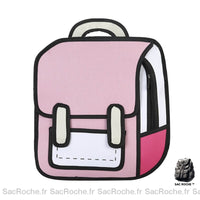 Cartable créatif fille dessin 2D - modèle Rose - Sac Roche ™