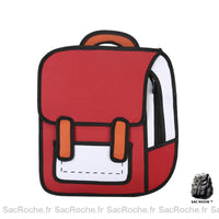 Cartable créatif fille dessin 2D - modèle Rouge - Sac Roche ™
