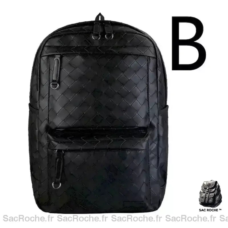 Cartable Cuir Homme Noir École Noir / Écaille B Sac À Dos Ado