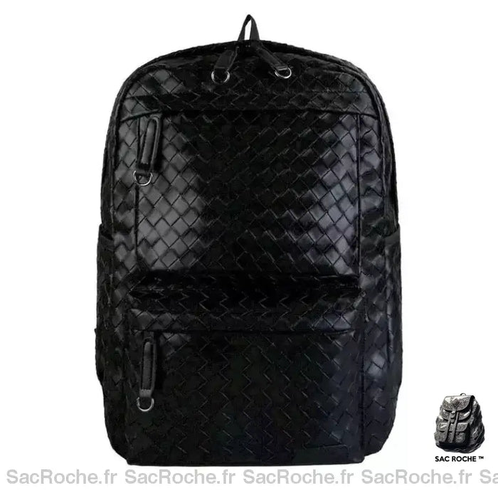 Cartable Cuir Homme Noir École Sac À Dos Ado