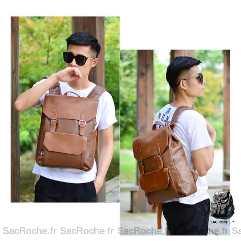 Cartable Cuir Synthétique Vintage Homme