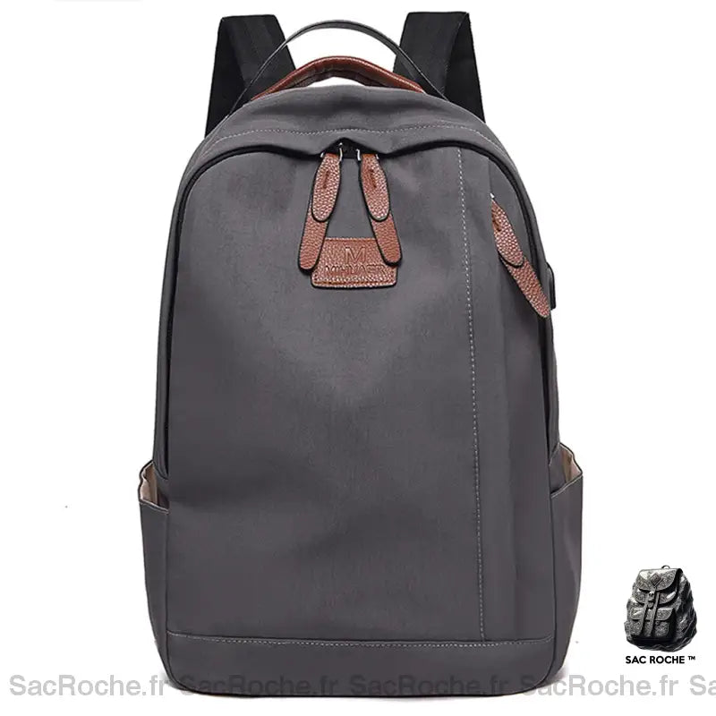 Cartable Garçon École Classique Gris Sac À Dos Collège