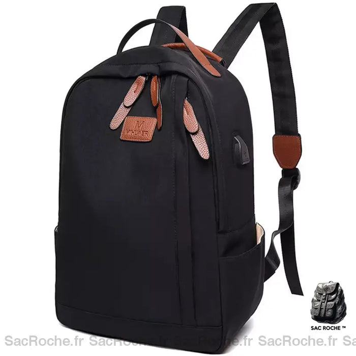 Cartable Garçon École Classique Noir Sac À Dos Collège