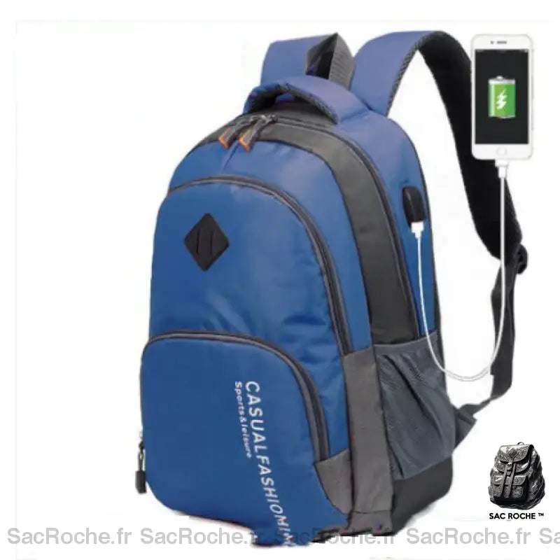 Cartable Garçon Tendance Casual Bleu Clair Sac À Dos Collège