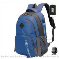Cartable garçon tendance casual - modèle Bleu clair - Sac Roche ™