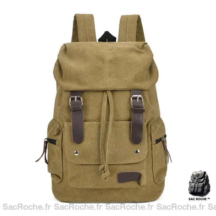 Cartable Homme Casual Kaki Sac À Dos