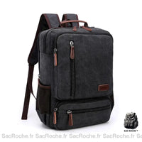 Cartable homme rétro - modèle Noir - Sac Roche ™
