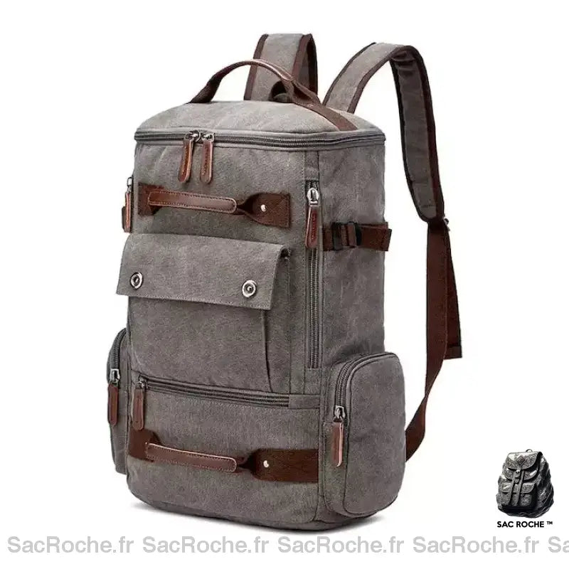 Cartable Homme Style Décontracté Gris Sac À Dos Travail