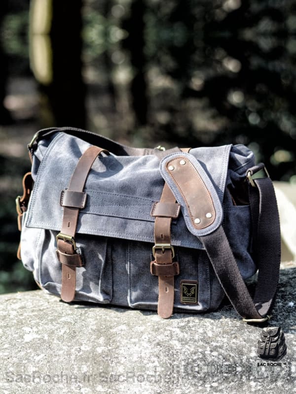 Cartable Homme Toile Cuir Solide