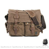 Cartable homme en toile et cuir - Marron - sac de messager Sac bandoulière