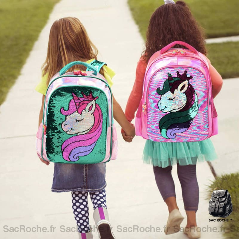 Cartable Licorne Brillant Et Accessoires Fille Sac À Dos Enfant