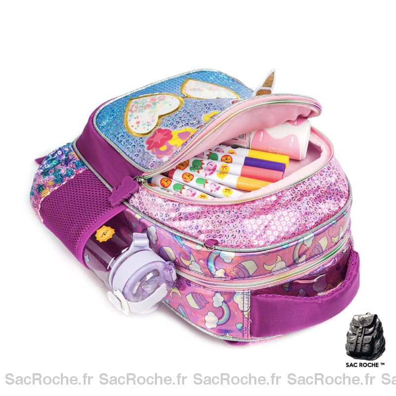 Cartable Licorne Fleur Paillette Fille Sac À Dos Enfant