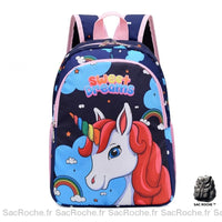 Cartable Licorne Girly - Maternelle Mignon. Bleu Marine Sacs À Dos Scolaire