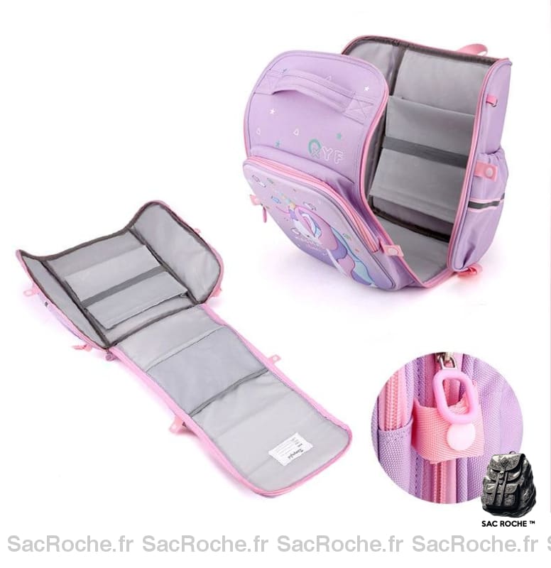 Cartable Licorne Rose Étanche Fille Sac À Dos Enfant