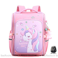 Cartable licorne rose étanche fille - modèle Rose - Sac Roche ™