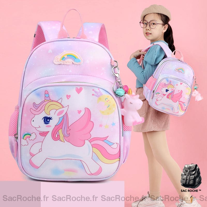 Cartable Licorne Rose Volante - Fille Sac À Dos Enfant