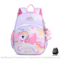 Cartable licorne rose volante - fille - modèle Violet - Sac Roche ™