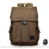Cartable Toile Homme Canvas Marron Sac À Dos En